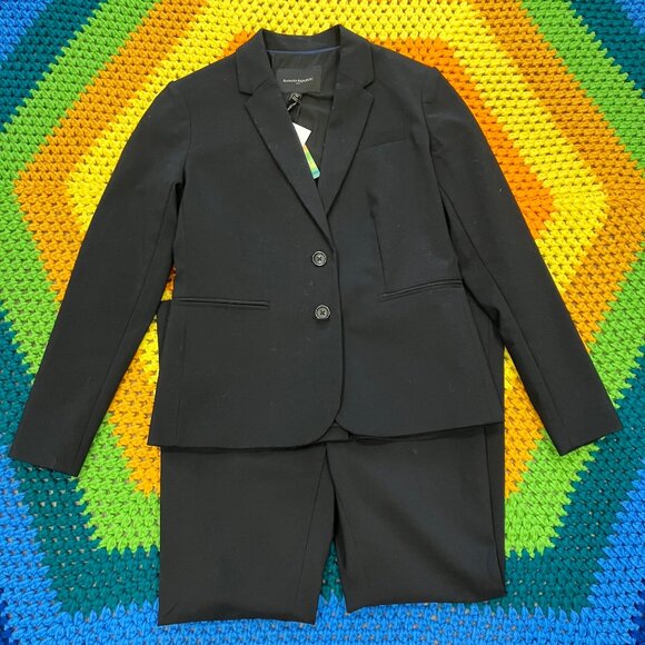 Banana Republic Classic Black Pant Suit Blazer Jacket Trousers Set 2P - Picture 1 of 7